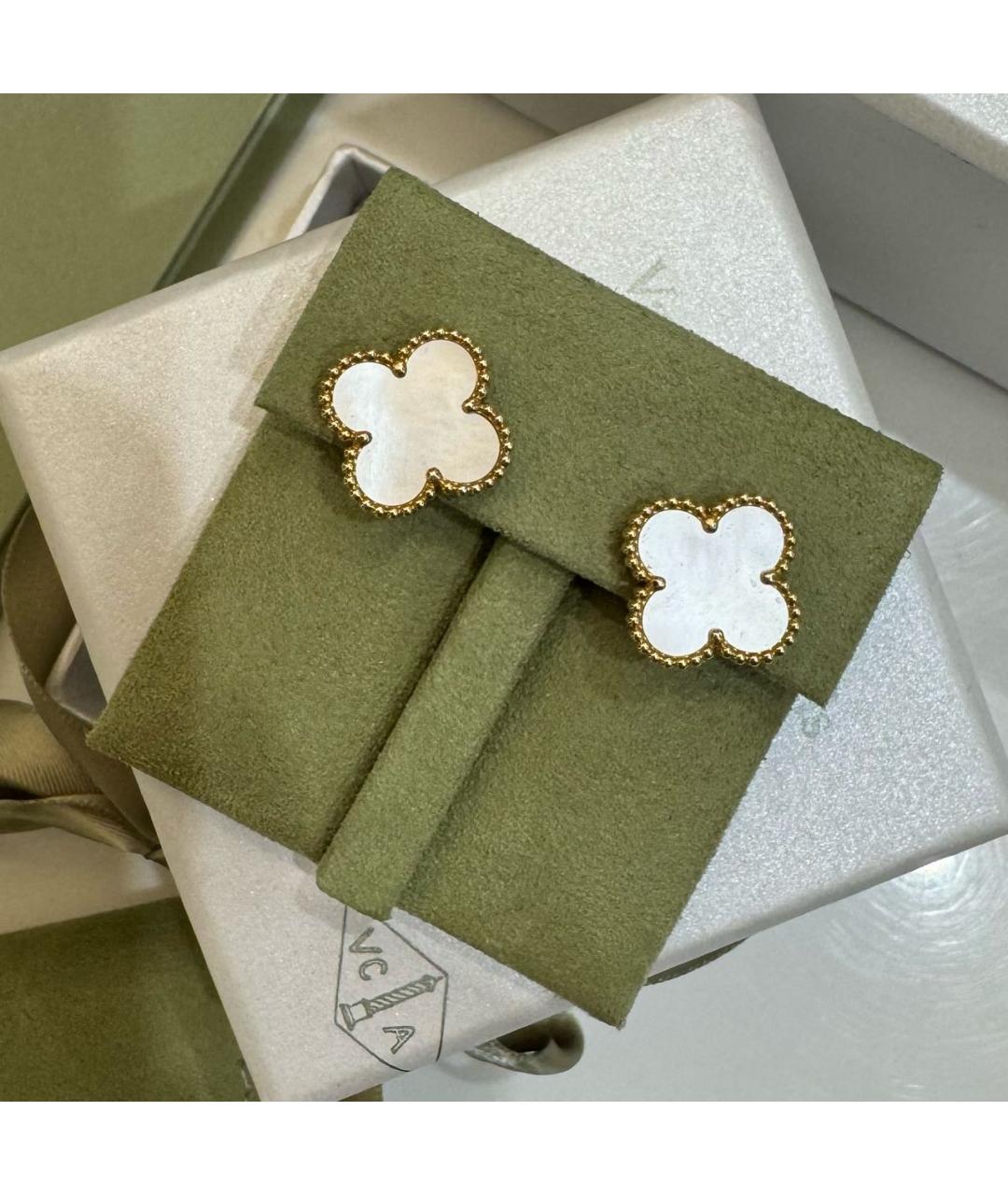 VAN CLEEF & ARPELS Белые серьги из желтого золота, фото 5