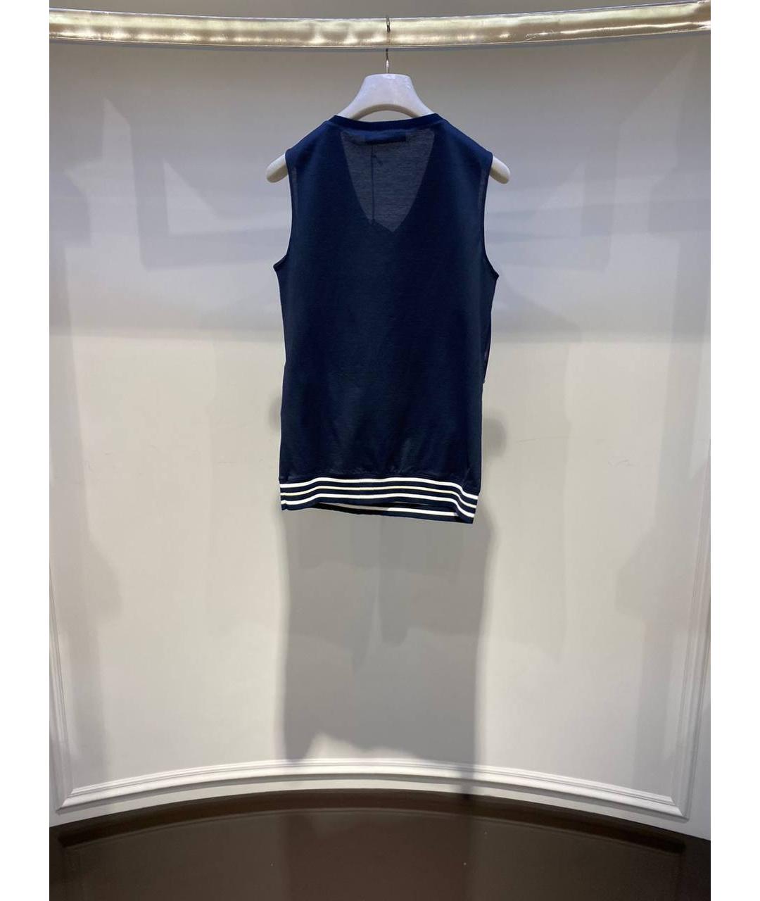 FABIANA FILIPPI Темно-синяя хлопковая майка, фото 3