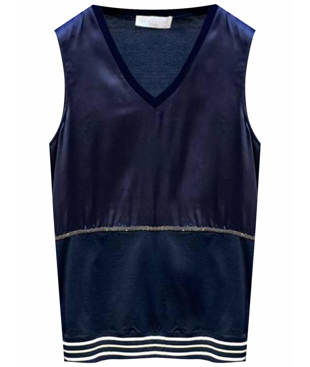 FABIANA FILIPPI Темно-синяя хлопковая майка, фото 1