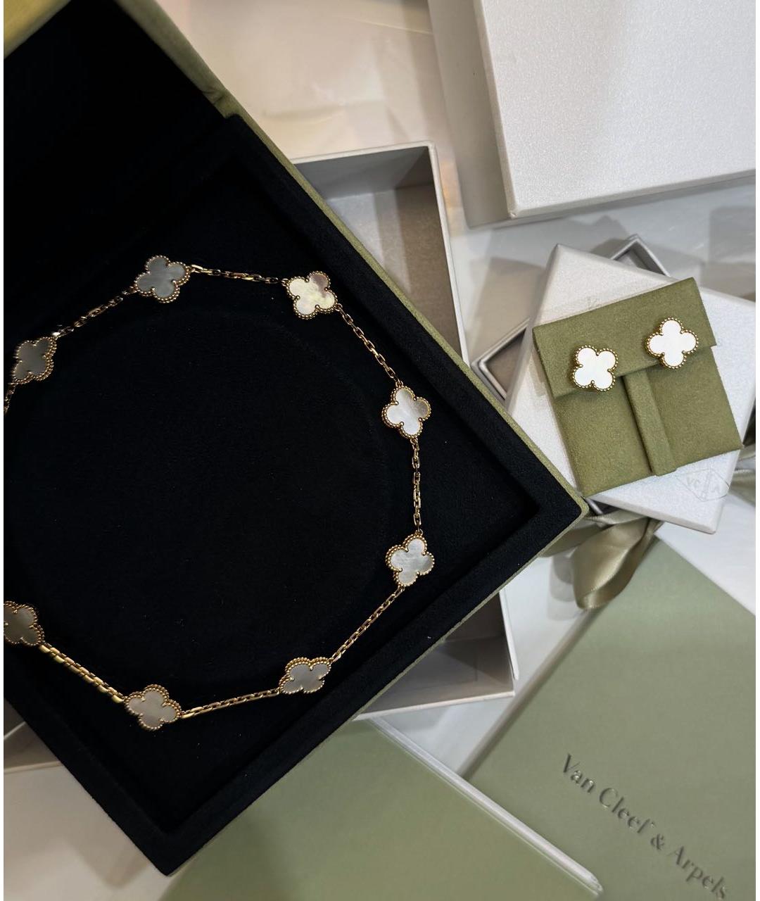 VAN CLEEF & ARPELS Белое колье из желтого золота, фото 5