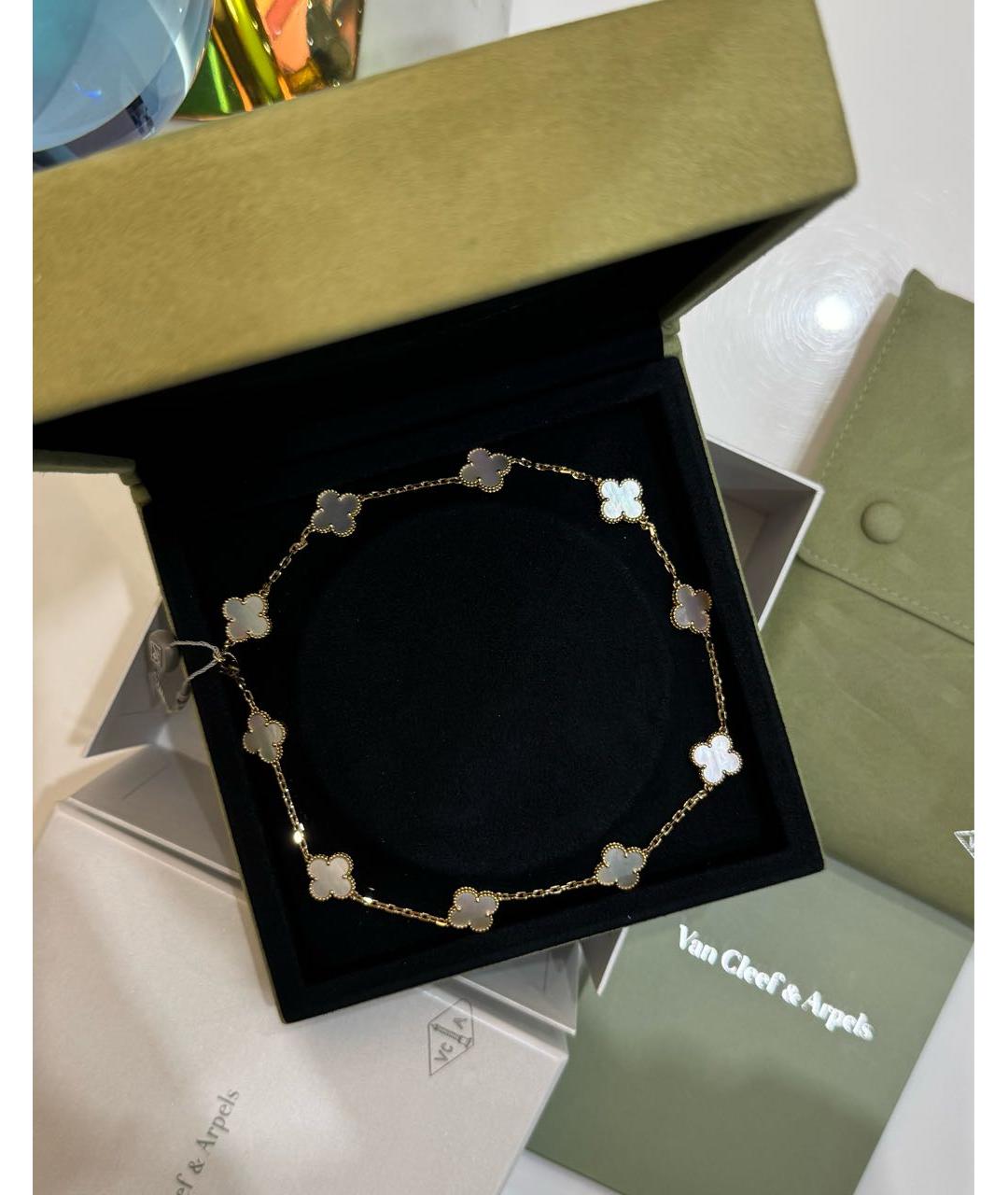 VAN CLEEF & ARPELS Белое колье из желтого золота, фото 3