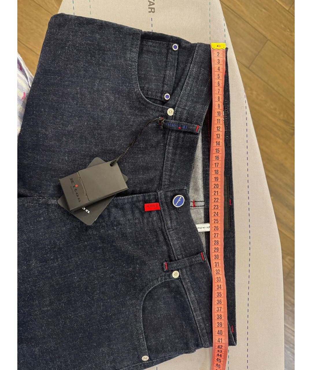 KITON Темно-синие прямые джинсы, фото 4