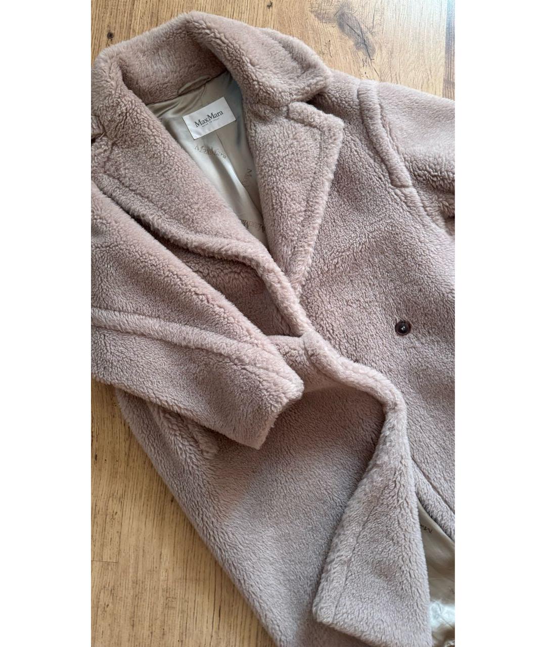 MAX MARA Бежевая шерстяная шуба, фото 3