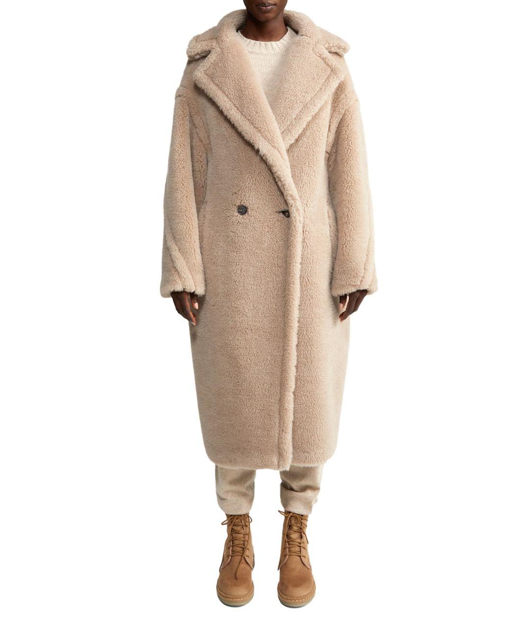 MAX MARA Бежевая шерстяная шуба, фото 2