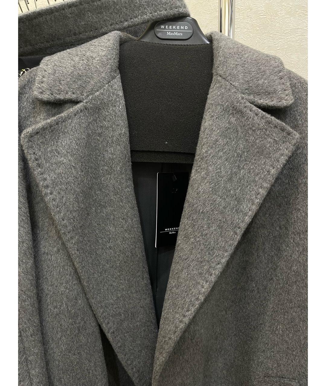 WEEKEND MAX MARA Серое шерстяное пальто, фото 3