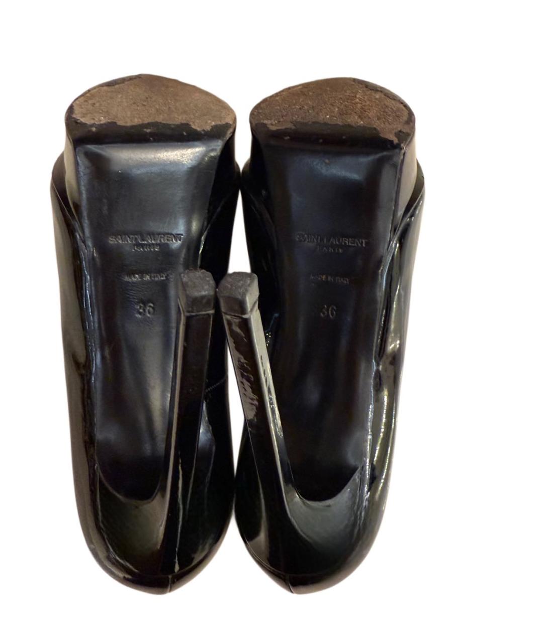 SAINT LAURENT Черные туфли из лакированной кожи, фото 5