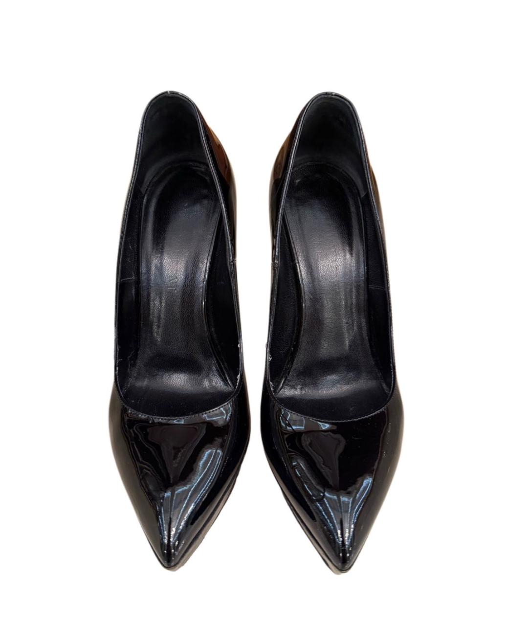 SAINT LAURENT Черные туфли из лакированной кожи, фото 2