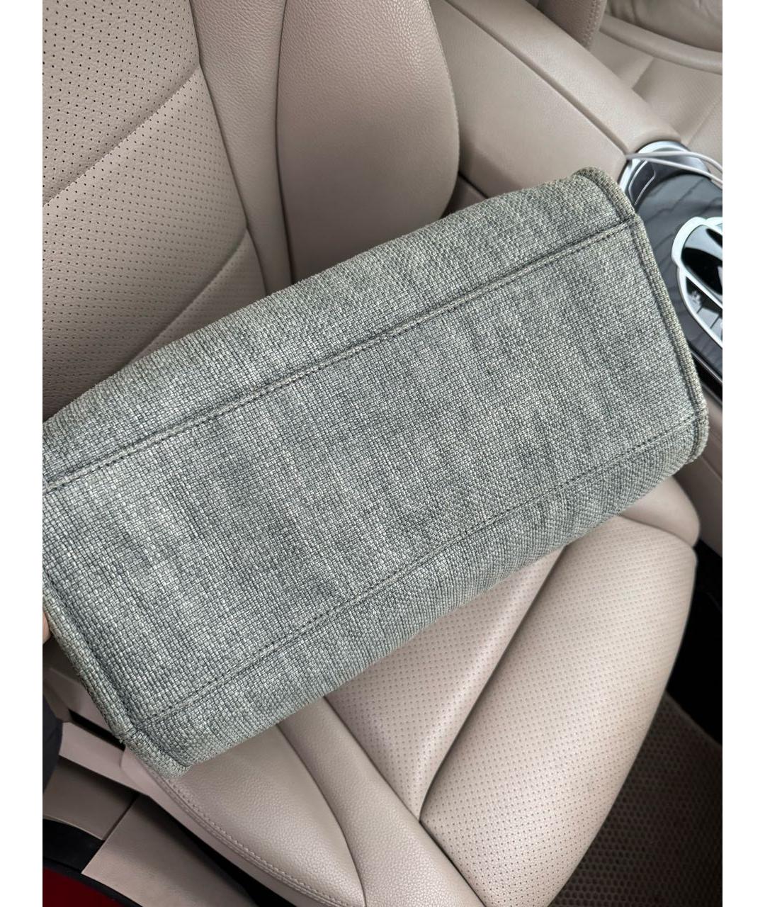 CHANEL Серая тканевая сумка тоут, фото 2