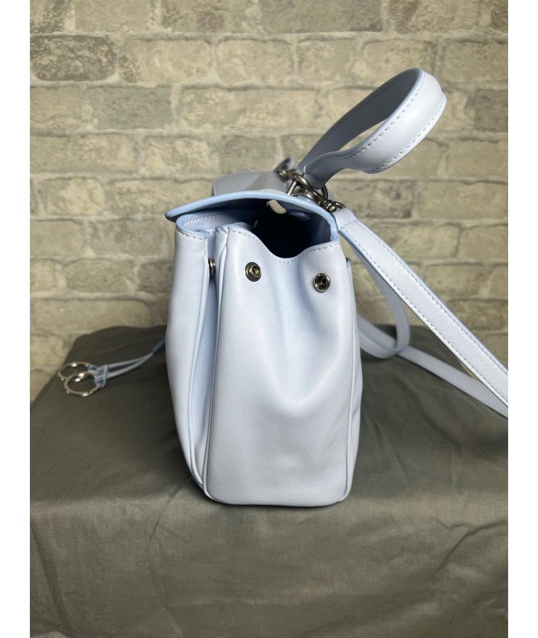 BALENCIAGA Голубая кожаная сумка с короткими ручками, фото 5