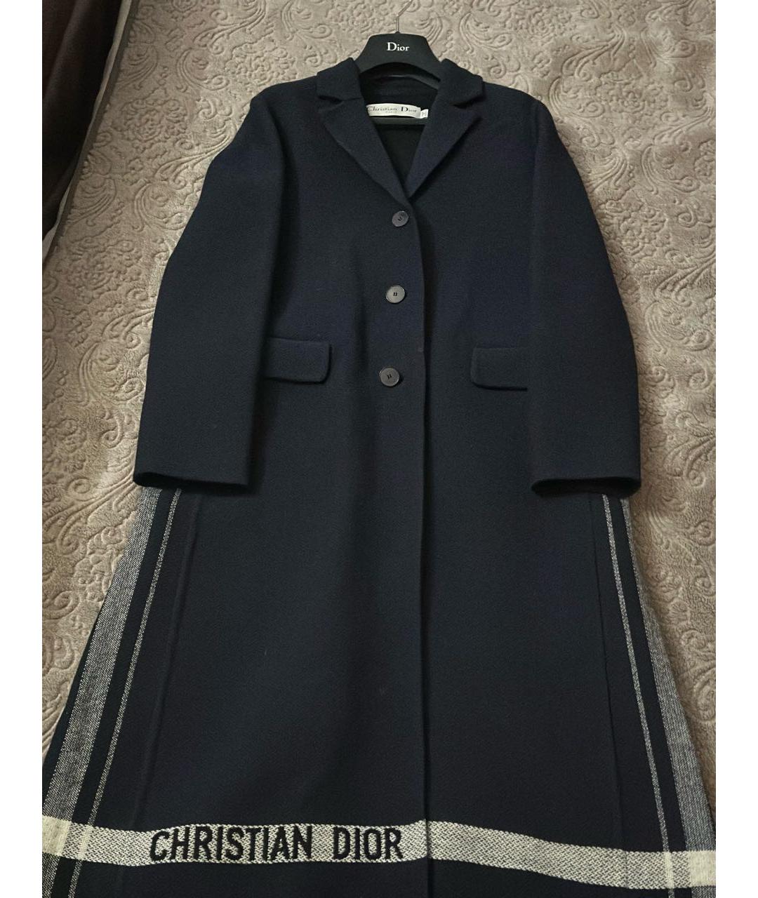 CHRISTIAN DIOR Темно-синее шерстяное пальто, фото 3