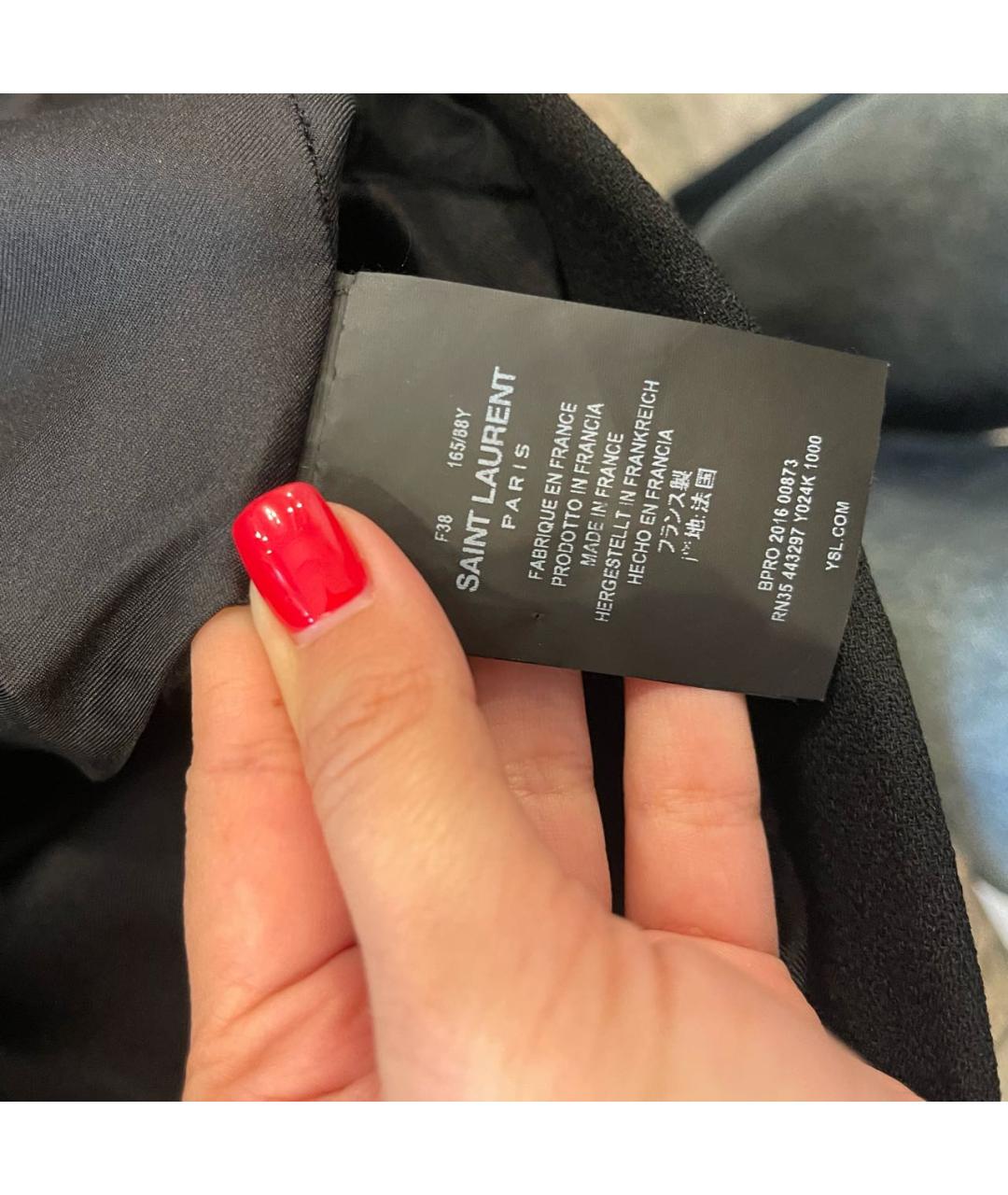 SAINT LAURENT Черное шерстяное вечернее платье, фото 3