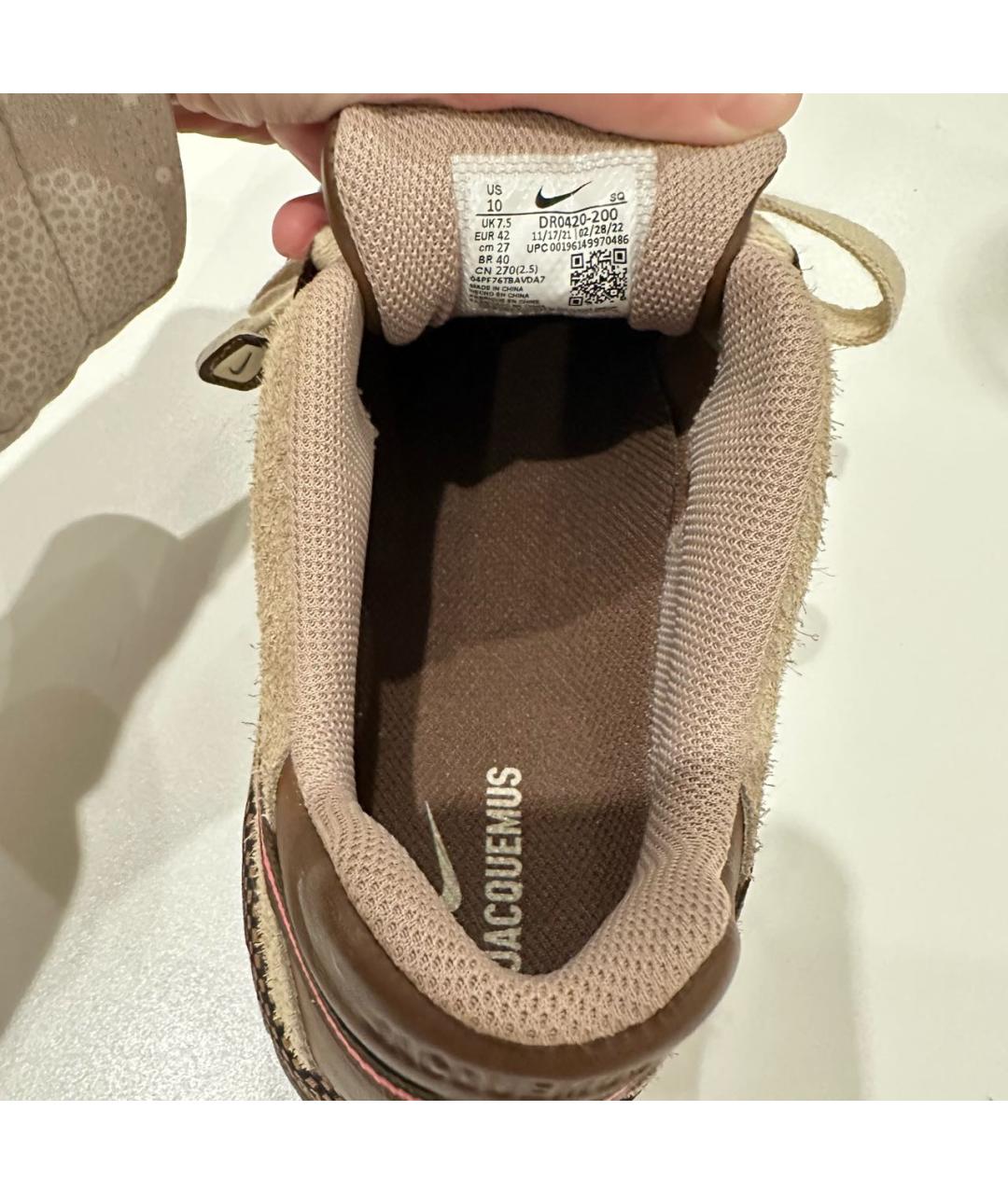 JACQUEMUS Коричневые кожаные кроссовки, фото 6