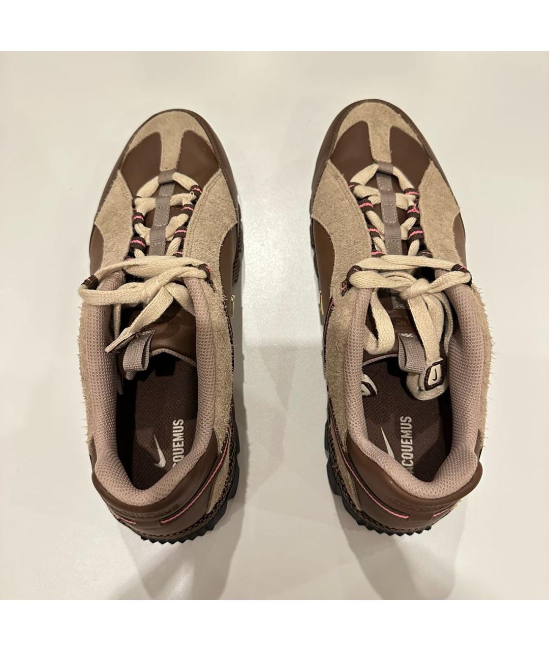 JACQUEMUS Коричневые кожаные кроссовки, фото 3