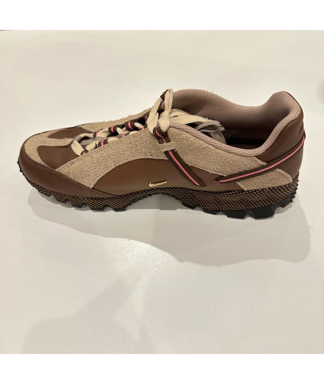 JACQUEMUS Коричневые кожаные кроссовки, фото 4