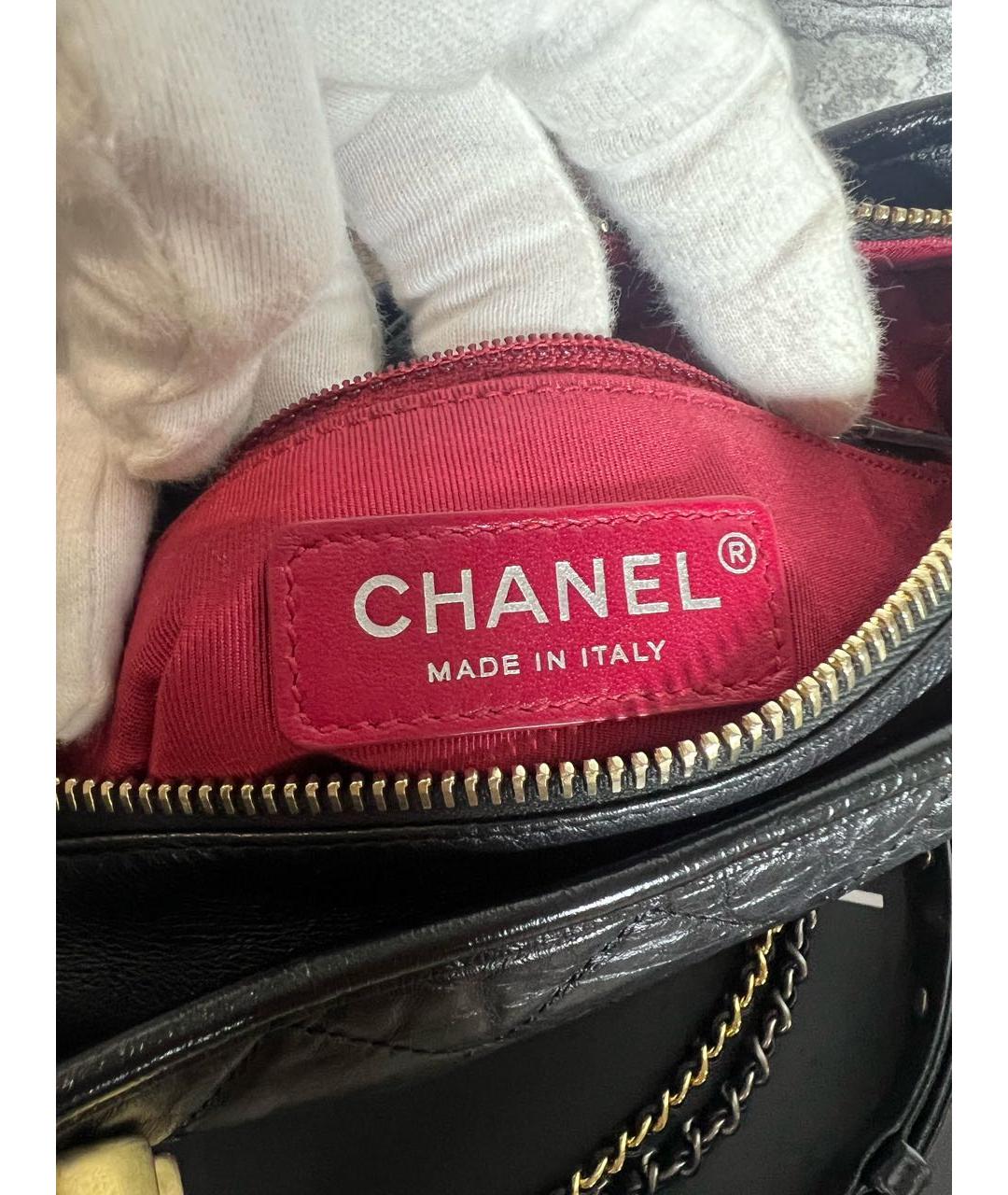 CHANEL Черная кожаная сумка через плечо, фото 7