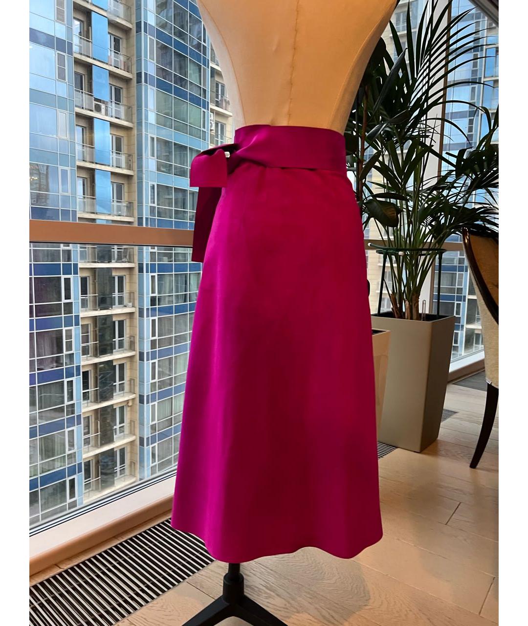 CELINE Розовая замшевая юбка макси, фото 5