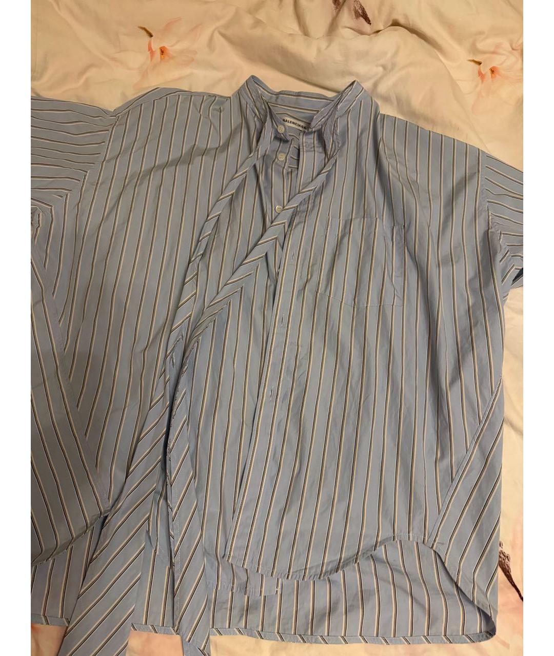 BALENCIAGA Голубая хлопковая рубашка, фото 2