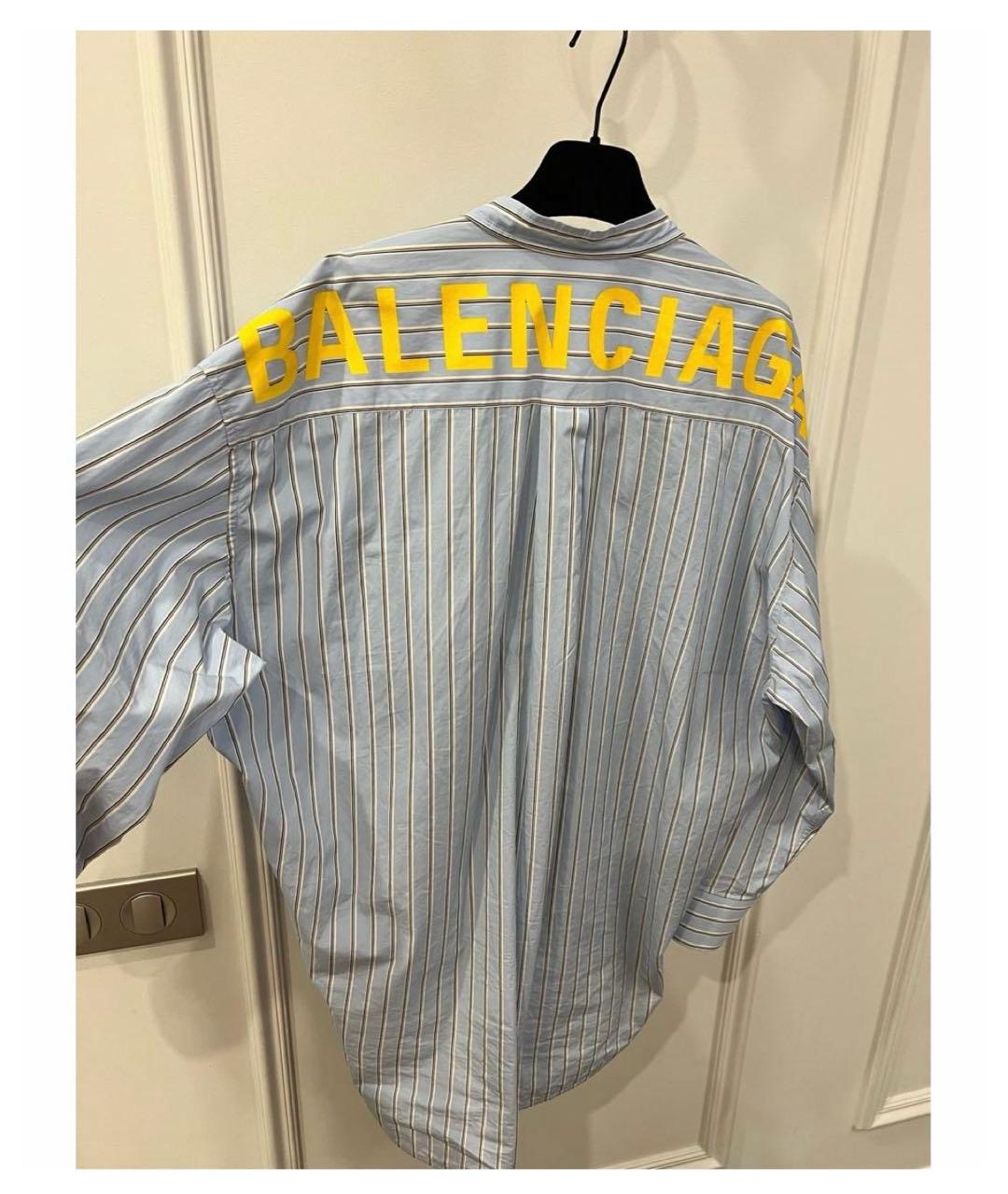 BALENCIAGA Голубая хлопковая рубашка, фото 3