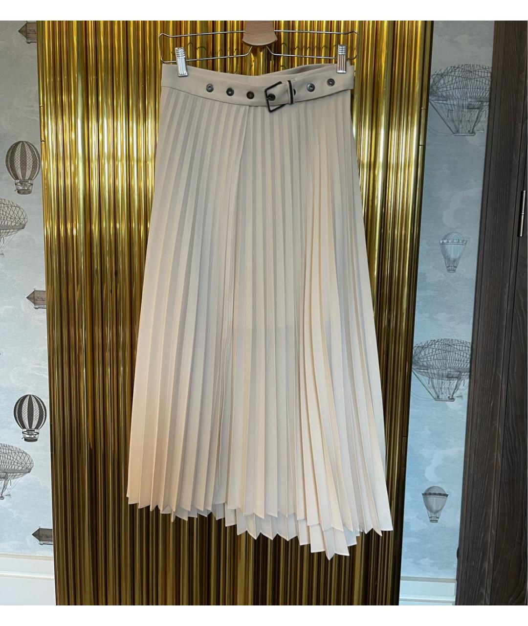 BRUNELLO CUCINELLI Бежевая полиэстеровая юбка миди, фото 5