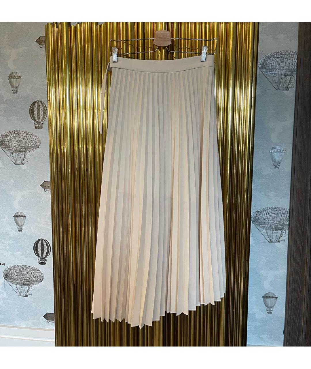 BRUNELLO CUCINELLI Бежевая полиэстеровая юбка миди, фото 2