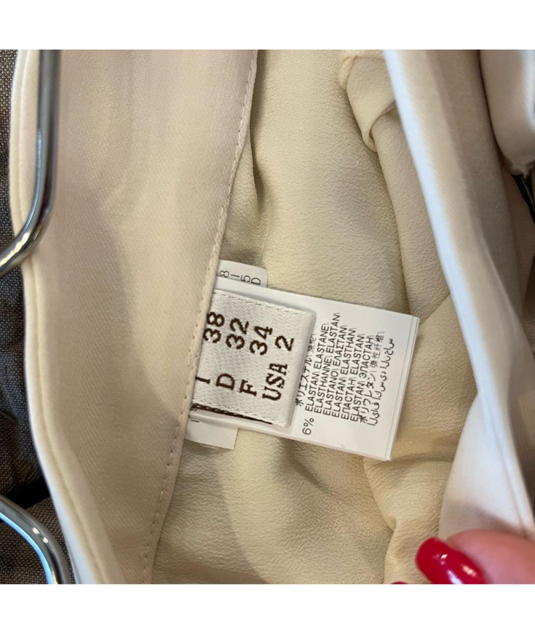 BRUNELLO CUCINELLI Бежевая полиэстеровая юбка миди, фото 4