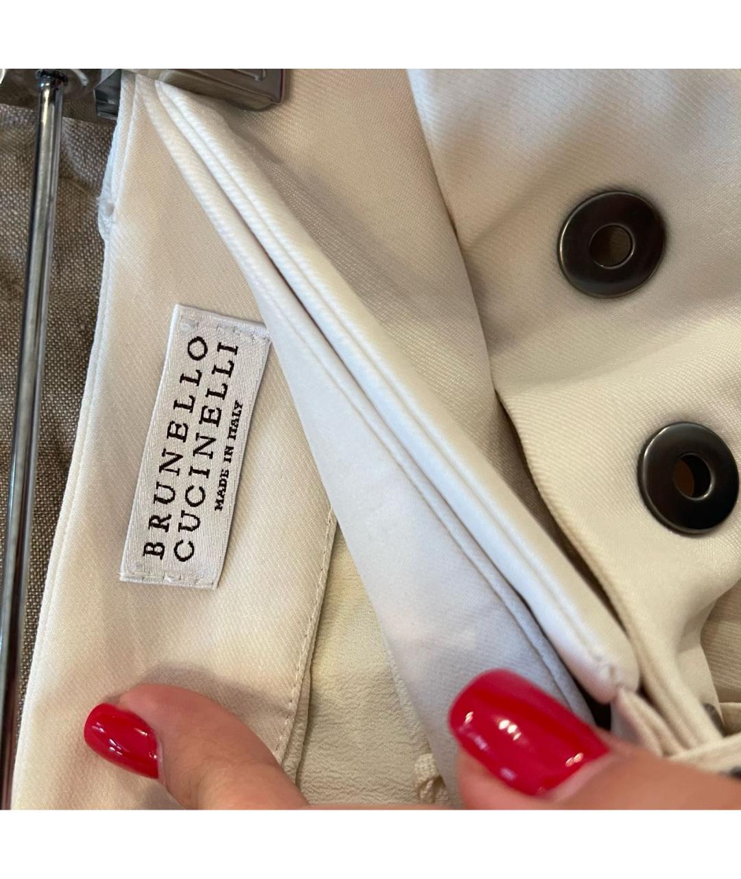 BRUNELLO CUCINELLI Бежевая полиэстеровая юбка миди, фото 3