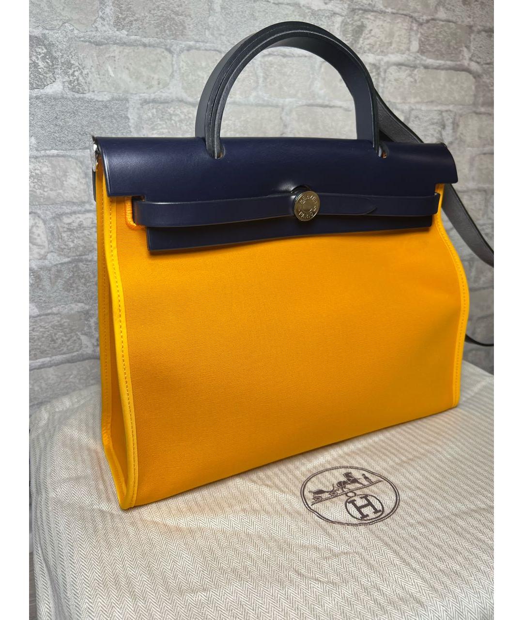 HERMES Желтая кожаная сумка через плечо, фото 2