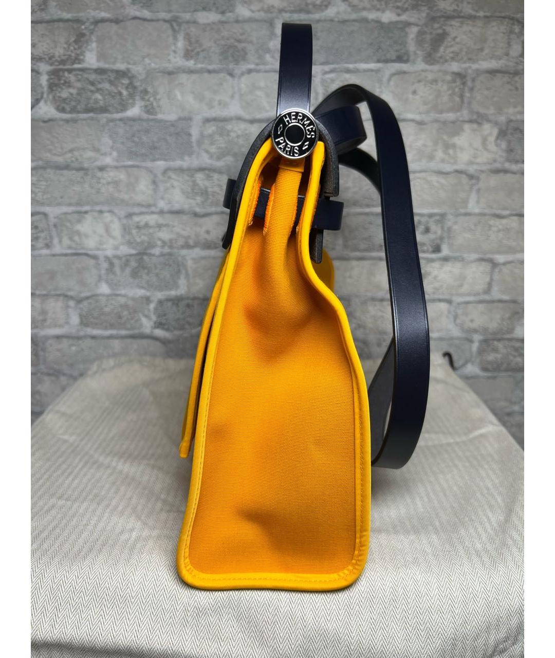 HERMES Желтая кожаная сумка через плечо, фото 5