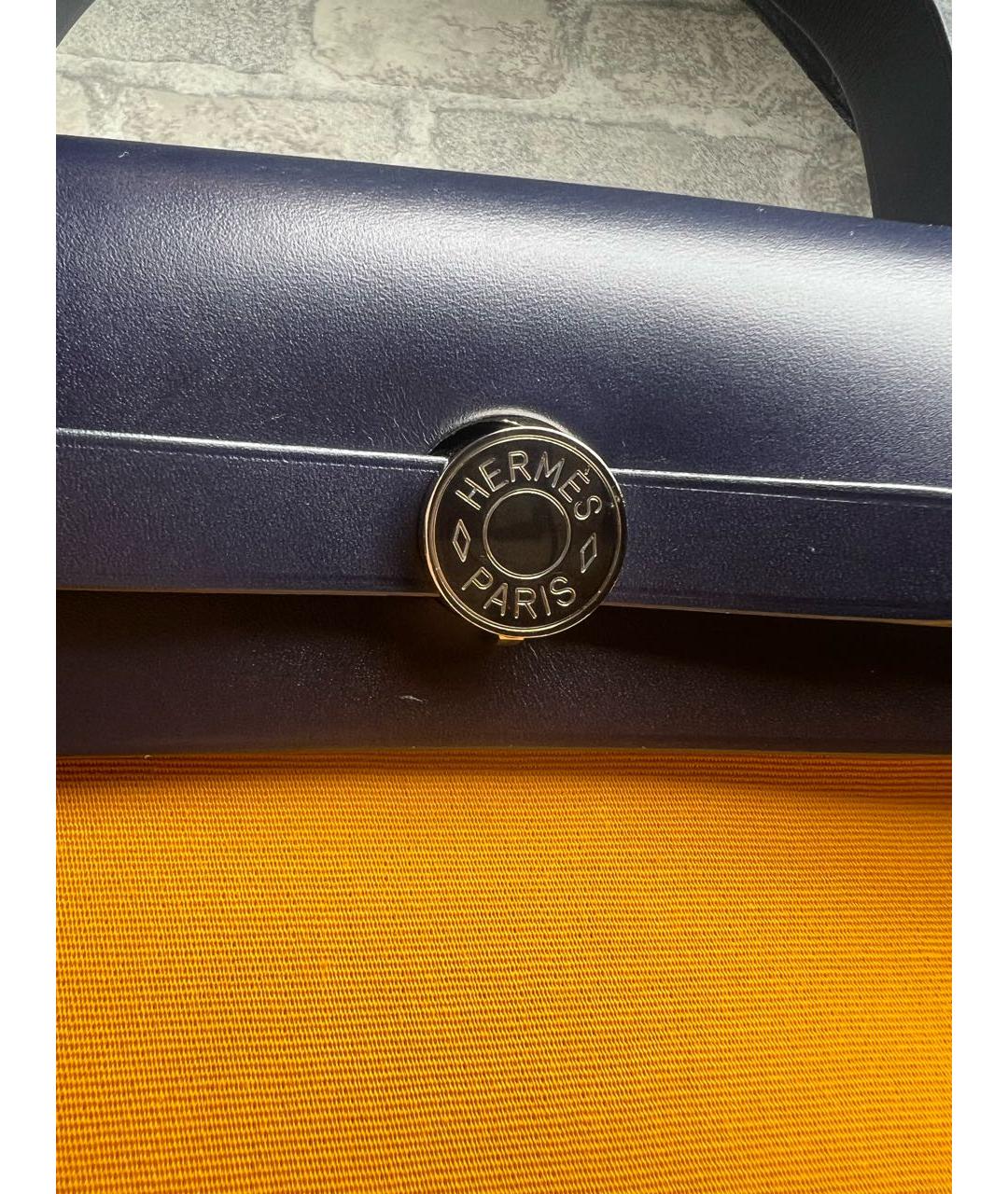 HERMES Желтая кожаная сумка через плечо, фото 4