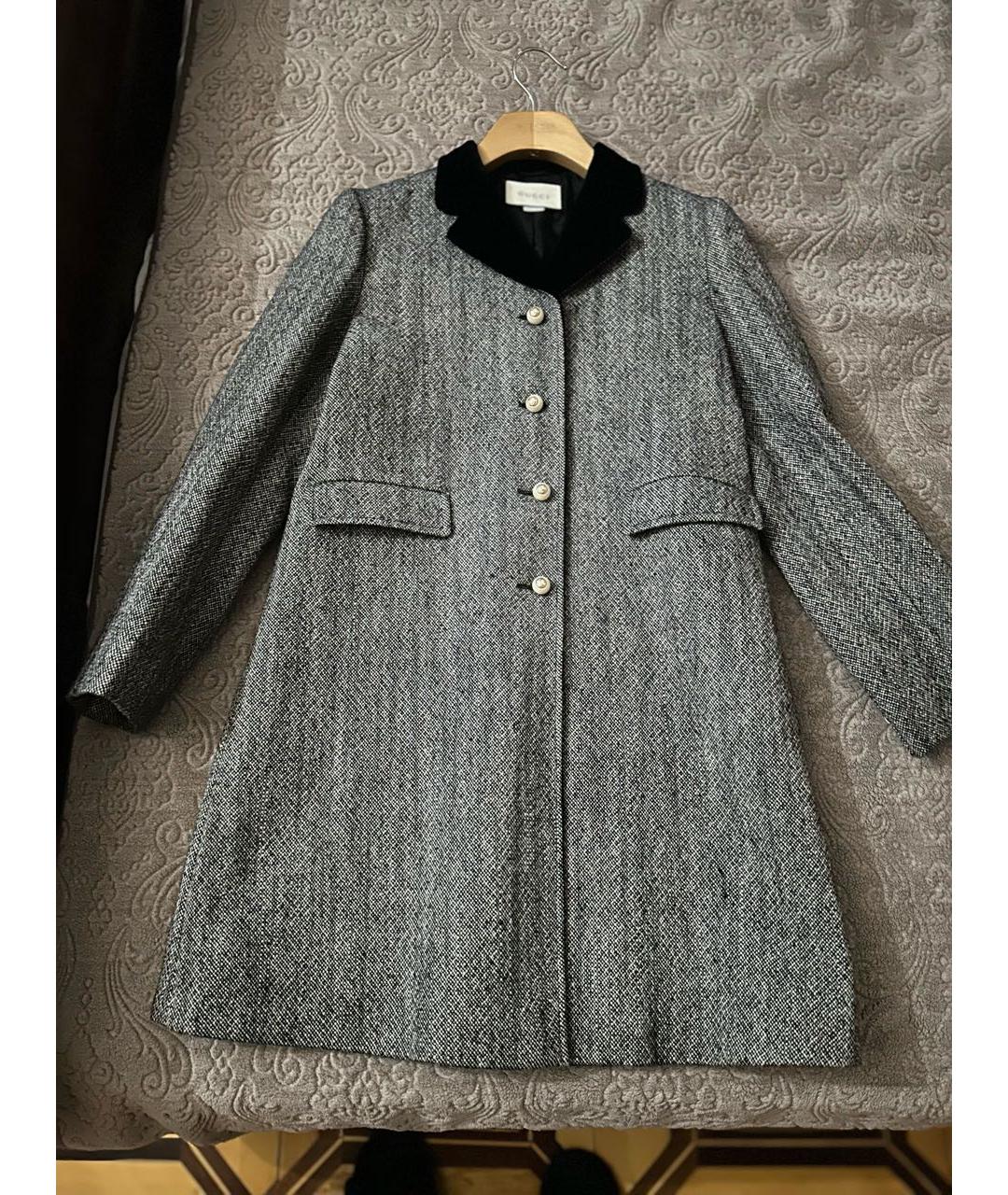 GUCCI Серое шерстяное пальто, фото 3