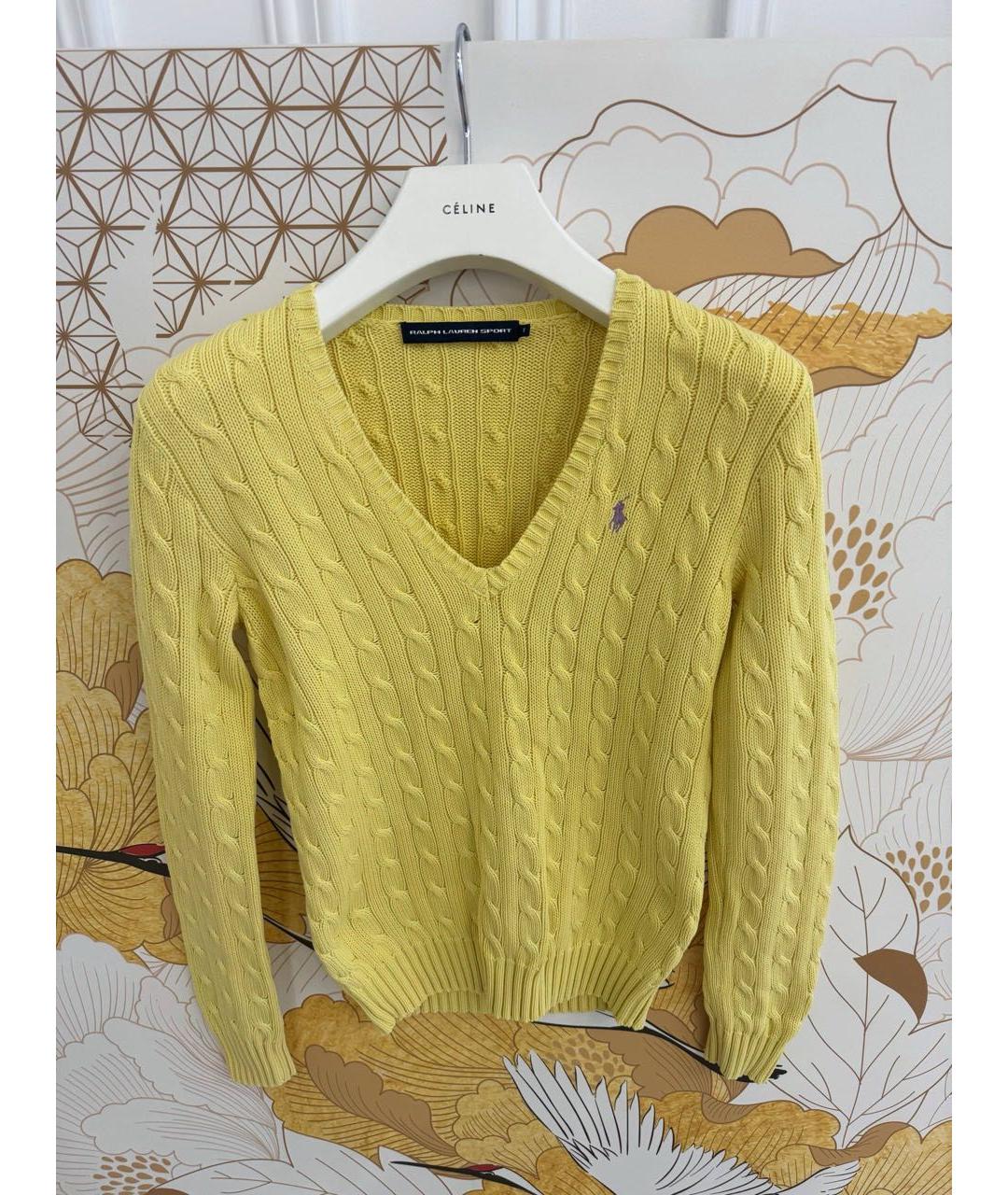 POLO RALPH LAUREN Желтый хлопковый джемпер / свитер, фото 5
