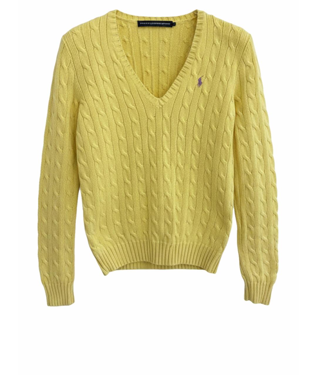 POLO RALPH LAUREN Желтый хлопковый джемпер / свитер, фото 1