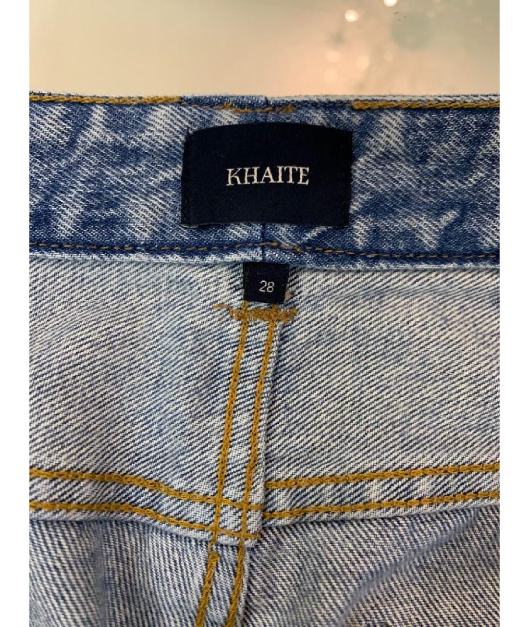 KHAITE Голубые хлопковые прямые джинсы, фото 6