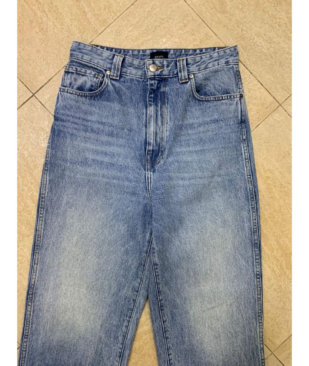 KHAITE Голубые хлопковые прямые джинсы, фото 3