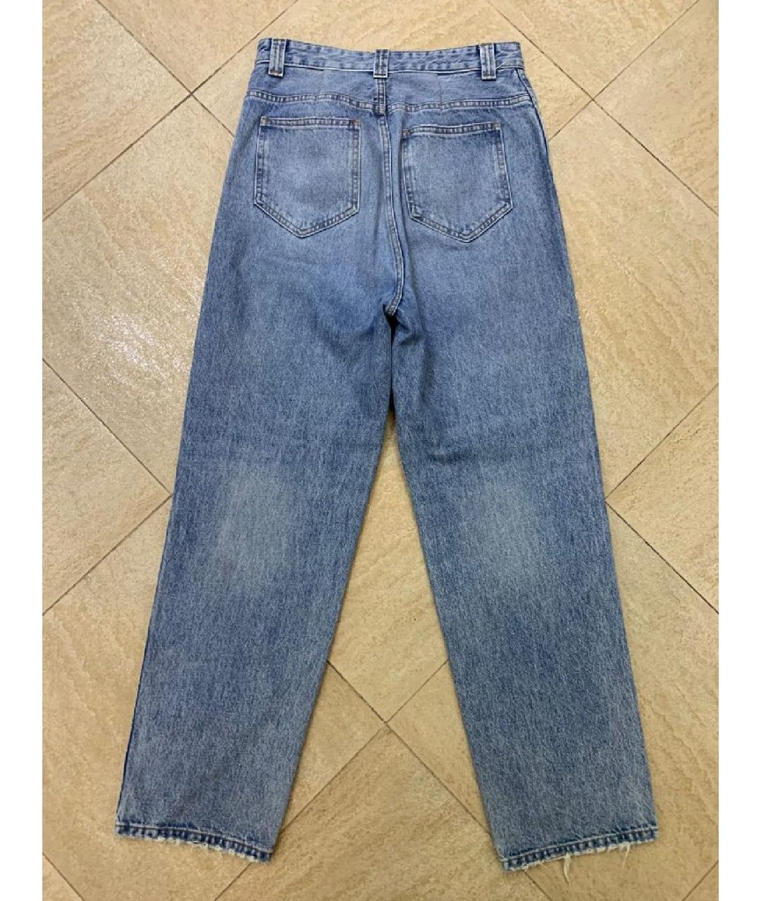 KHAITE Голубые хлопковые прямые джинсы, фото 2