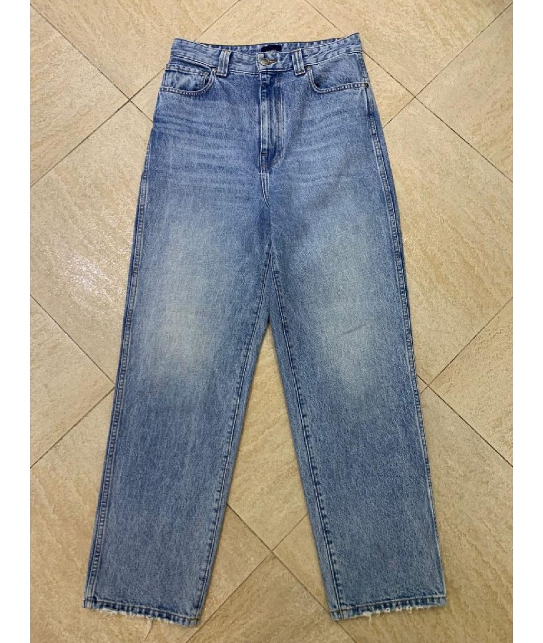 KHAITE Голубые хлопковые прямые джинсы, фото 10