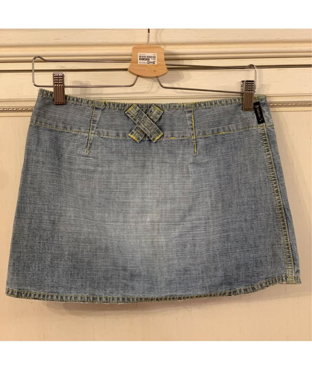 ARMANI JEANS Голубая деним юбка мини, фото 2