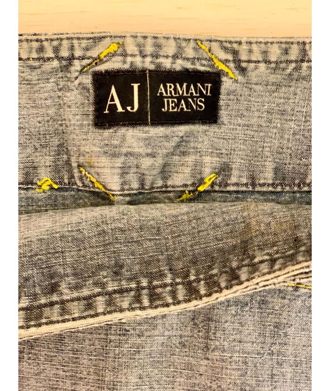 ARMANI JEANS Голубая деним юбка мини, фото 3