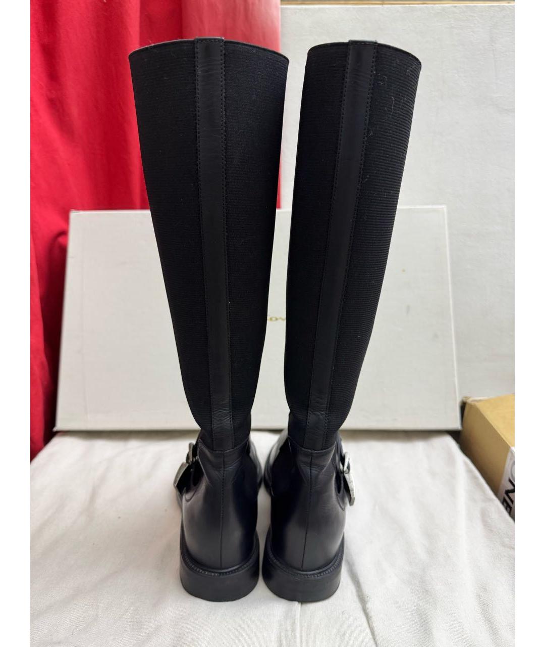 SANTONI Черные кожаные сапоги, фото 3