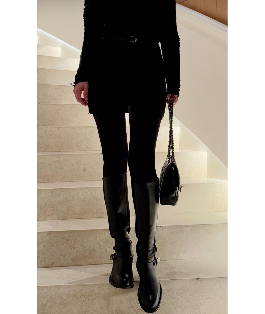 SANTONI Черные кожаные сапоги, фото 7