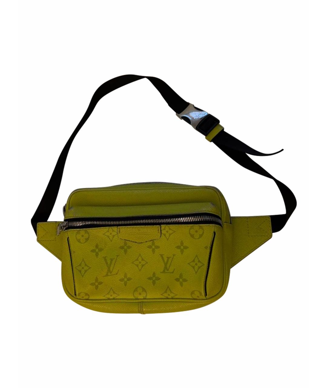 LOUIS VUITTON Салатовая кожаная поясная сумка, фото 1