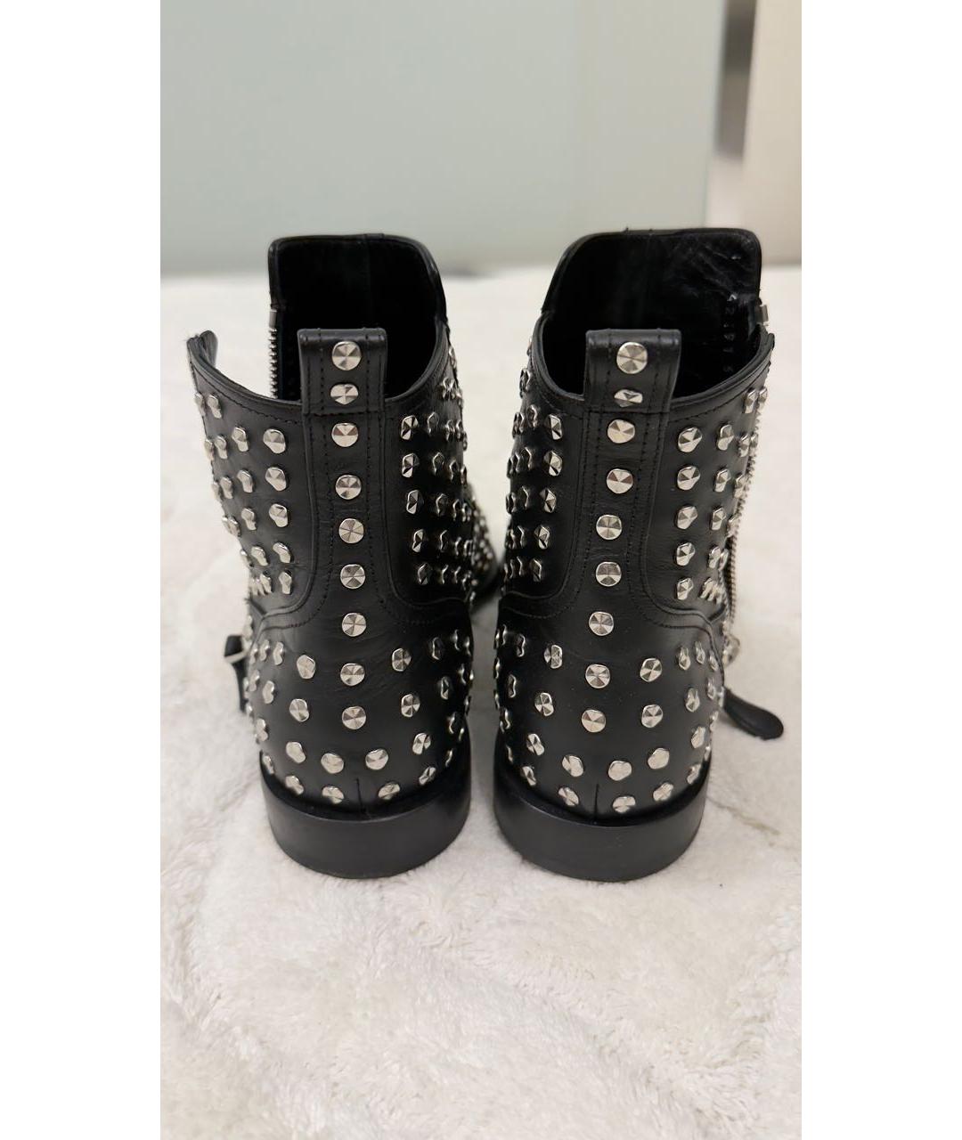 ALEXANDER MCQUEEN Черные кожаные ботильоны, фото 4