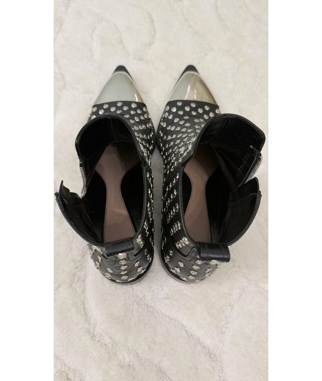 ALEXANDER MCQUEEN Черные кожаные ботильоны, фото 3