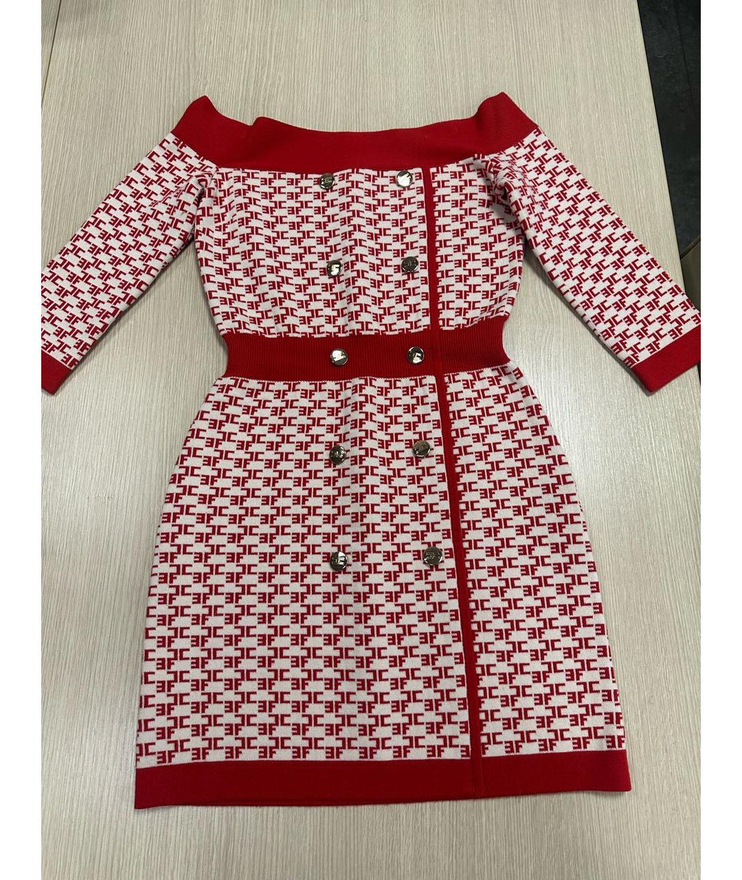 ELISABETTA FRANCHI Красное повседневное платье, фото 5