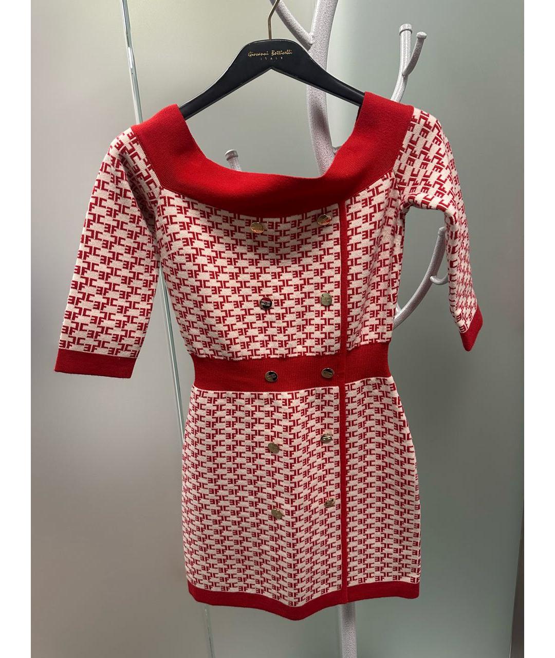 ELISABETTA FRANCHI Красное повседневное платье, фото 6