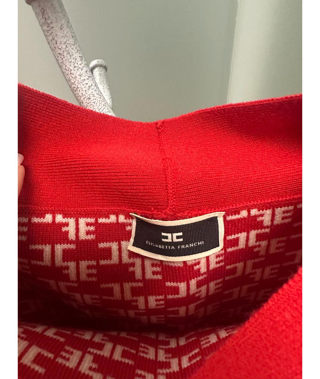 ELISABETTA FRANCHI Красное повседневное платье, фото 4