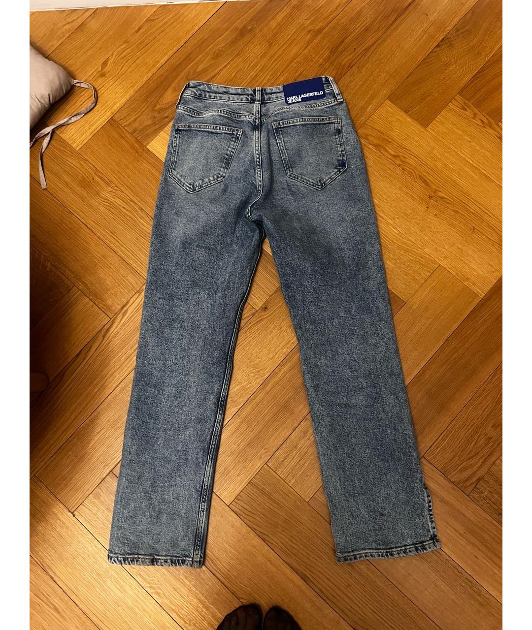 KARL LAGERFELD Голубые хлопко-эластановые джинсы клеш, фото 2