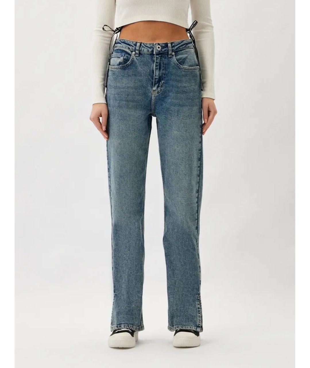 KARL LAGERFELD Голубые хлопко-эластановые джинсы клеш, фото 6