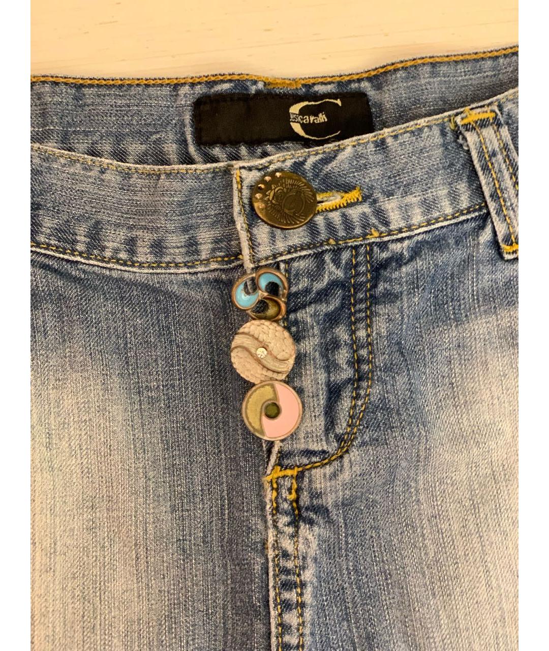 JUST CAVALLI Голубая деним юбка мини, фото 3