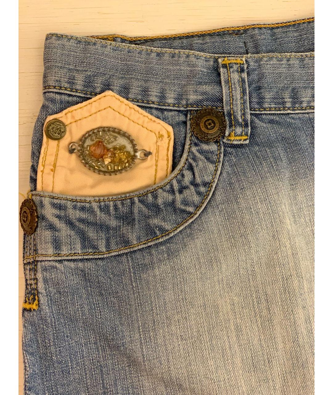 JUST CAVALLI Голубая деним юбка мини, фото 4